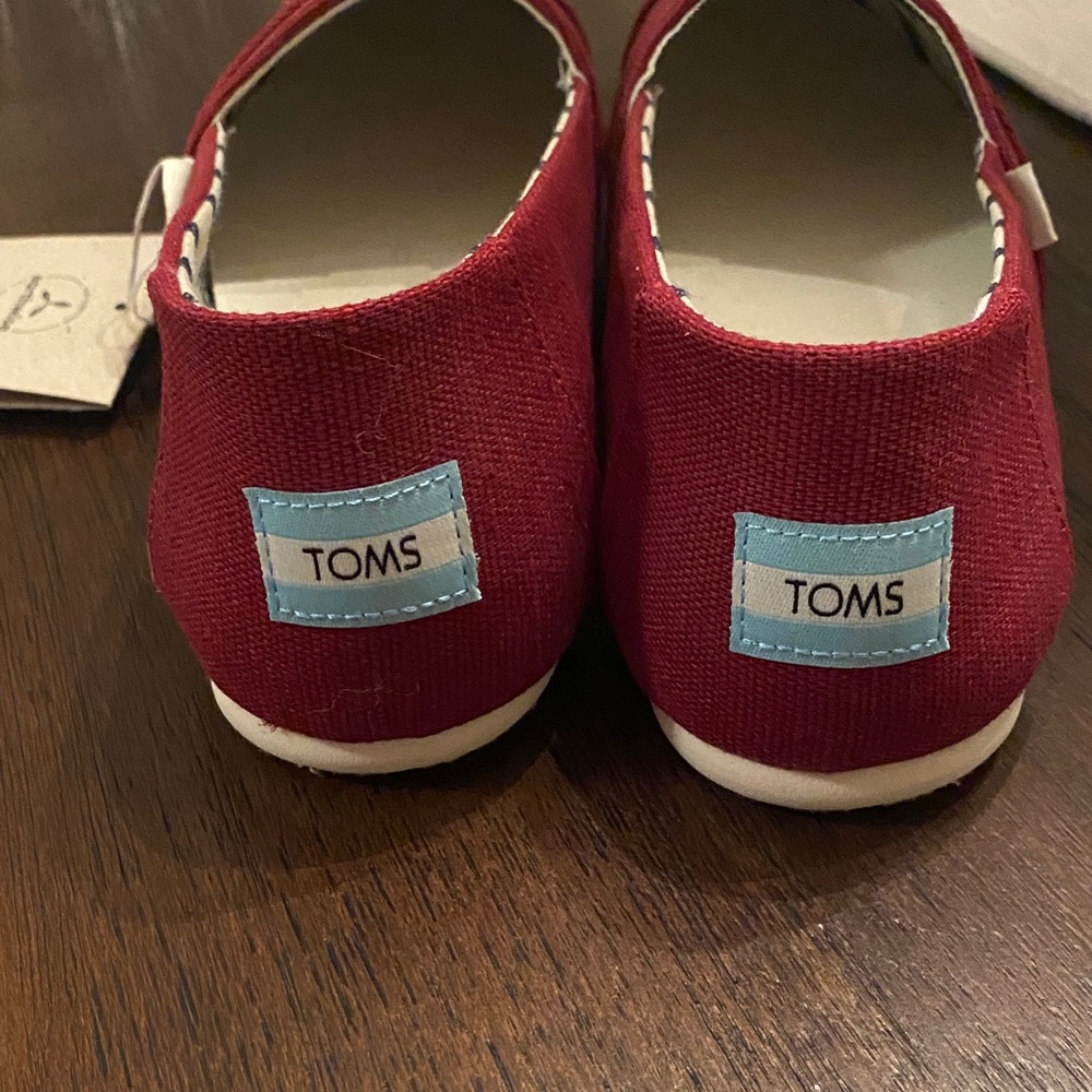 TOMS Crimson Canvas Slip-Ons - Picture 3 of 5